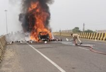 Driver dies after being burnt